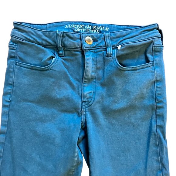 American Eagle Hi-Rise Jegging Crop Super Stretch Jeans Women's Size 6 Regular - Picture 2 of 7